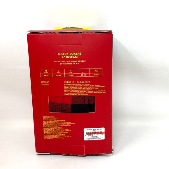 American Eagle Boxers 3-pack 4"inseam Christmas Underwear Red Black Man 2624 900 - Picture 6 of 6